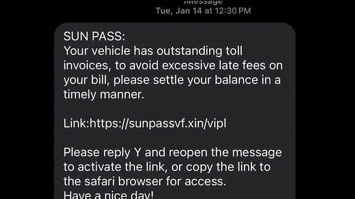 Warning: Watch out for bogus tolls texts